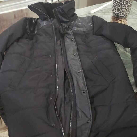 MEMBERS Only MEN'S Long BLACK WINTER Puffer Parka MEDIUM LIKE NEW - Picture 7 of 9